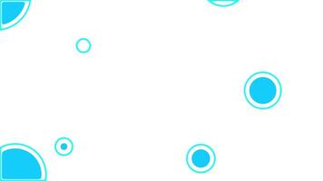 Animated abstract graphic with geometric shapes and circles in cyan blue against a bright white background video
