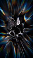 a black and white abstract background with a blue and orange swirl video