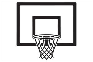 Basketball hoop and net icon on white background vector