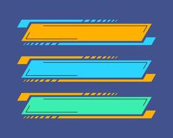Flat design lower third template in three colors vector