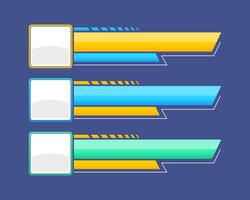 Lower third template in three colors vector