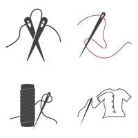 set Tailor or textile logo flat design template vector