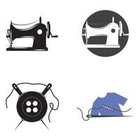 set Tailor or textile logo flat design vector