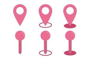 Set of map pin location icons. Map pin place marker. Location icon. GPS location symbol collection. Suitable for clip art, stickers, flat design illustration, etc vector