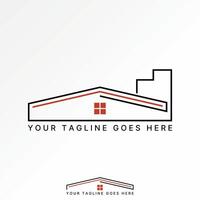 simple line home building skyline key development warehouse structure factory vector
