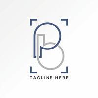 initial PB BP font line connect flip monogram typography tech business brand vector