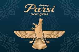 happy parsi new year background illustration in gradient style vector