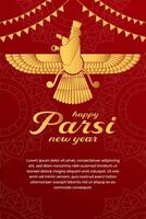 happy parsi new year poster illustration in gradient style vector