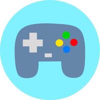 game console joystick controller color icon logo symbol blue background. Perfect for esport competition. vector