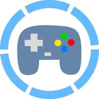 game console joystick controller icon logo symbol with blue circle border. Perfect for esport competition. vector