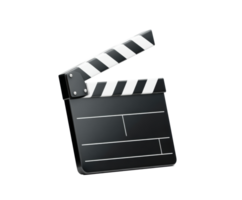 Creative filmmaking with a classic clapperboard for projects png