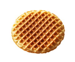 Delicious round waffle ready for toppings or dessert creation png