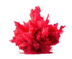 Vibrant red powder explosion for creative designs and backgrounds png