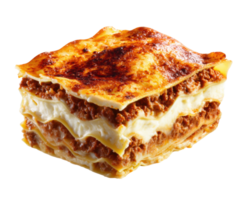 Classic Italian lasagna with layers of cheese and meat sauce png