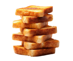Stacked slices of toasted bread in an appetizing arrangement png