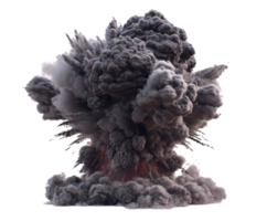 Dramatic explosion with smoke and debris in a dynamic display png