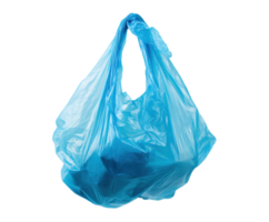 Plastic bag hanging with contents visible in bright color png