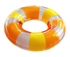 Colorful inflatable pool ring for summer fun at the beach png