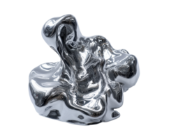 Metallic abstract sculpture showcasing fluid design and smooth surface png