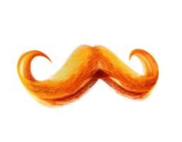 Quirky orange mustache for fun designs and creative projects png