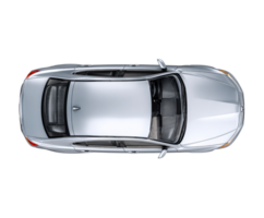 Silver sedan from above showcasing modern design and sleek lines png