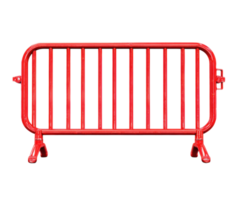 Bright red barricade for crowd control during events and construction png