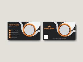 Modern Business Card Design with Black and Orange colour pro vector