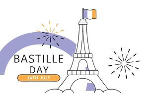 Detailed artwork showcasing the Eiffel Tower in a vibrant tricolor theme blending classic French architecture with rich hues for a modern visual effect vector