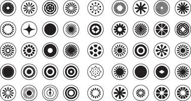 Collection of empty circle stickers and circular banners for design projects vector