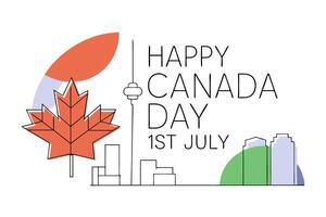 Happy Canada Day July First Banner with Red Maple Leaf Celebrating National Unity and Pride with a Clear and Attractive Visual Message vector
