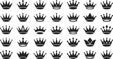 a set of crowns on a white background vector