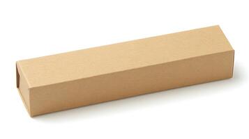 A brown rectangular cardboard box on a white background photo