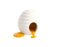3D Render of a Beehive with Honey Flowing Out png