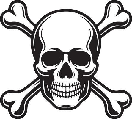 High resolution skull and crossbones icon design for digital use