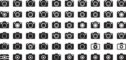 High quality camera icons set for photography websites and applications featuring various camera styles vector