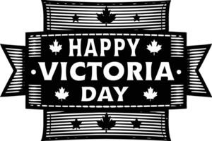 Happy Victoria Day text art design with minimalist style, offering a clear and sophisticated way to celebrate the holiday with understated charm vector