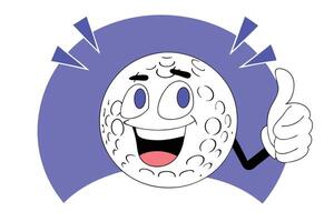 Smiling Cartoon Golf Ball Character Giving a Friendly Gesture for Sports and Recreational Design Concepts vector