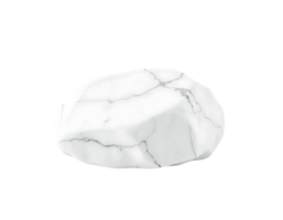 Close-up of a white marble rock with gray veins, isolated on a transparent background. png