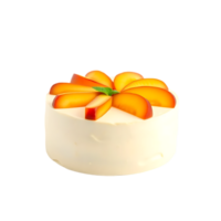 Delicious Peach Cake with Fresh Fruit Slices png