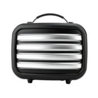 retro negro maleta con plata rayas y un encargarse de png