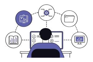 Prompt Engineering Character Designing Creative Content Generator For Tech And AI Projects vector