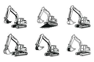 Excavator Sketch for Builders and Designers vector