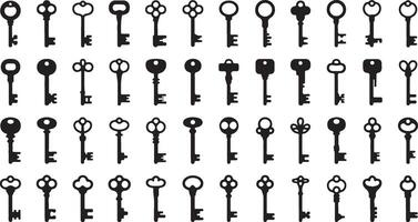 A silhouette key icon set high quality key illustrations for design projects vector