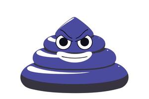 Highly expressive poop character in a cartoon format conveying anger and humor suitable for comic-themed artwork or entertaining visual branding material vector