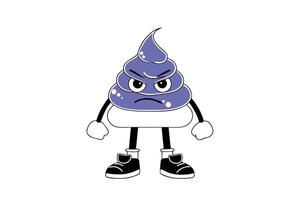 Comical poop figure with cartoonish anger providing a humorous visual element for entertaining art content gag designs or parody-related creative work vector