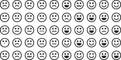 Customer feedback emoticon set a collection of rating satisfaction scale faces for user interface design vector