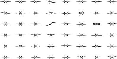 Barbed wire silhouette design a detailed black and white graphic for security or western themes vector