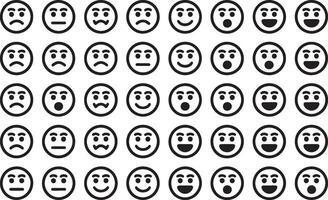 Feedback faces emoticon set rating satisfaction scale icons for customer surveys and user experience design vector