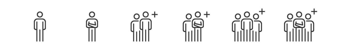 People Team Business Work Group Line Icons, , Symbol Perfect Design Simple Set For Using In Web Site Logo App UI Infographics Report vector