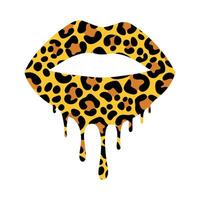 Leopard Red Lip Print Sublimation with Attitude vector